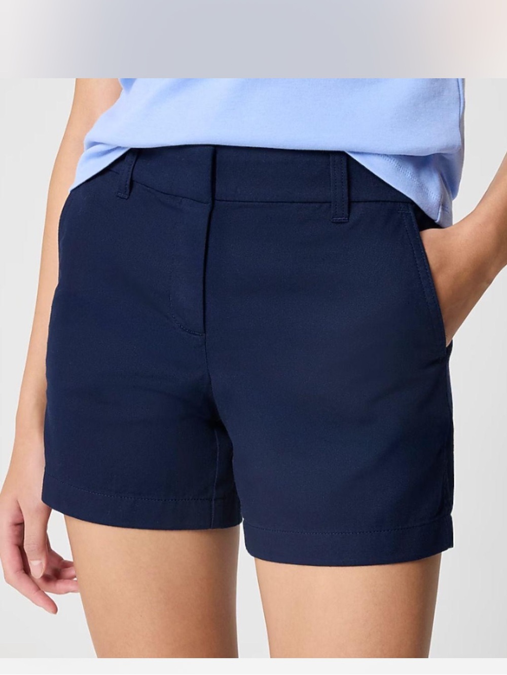 J.Crew Women’s Navy Blue Cotton Classic Twill Chino Shorts Mid-Rise Size 6